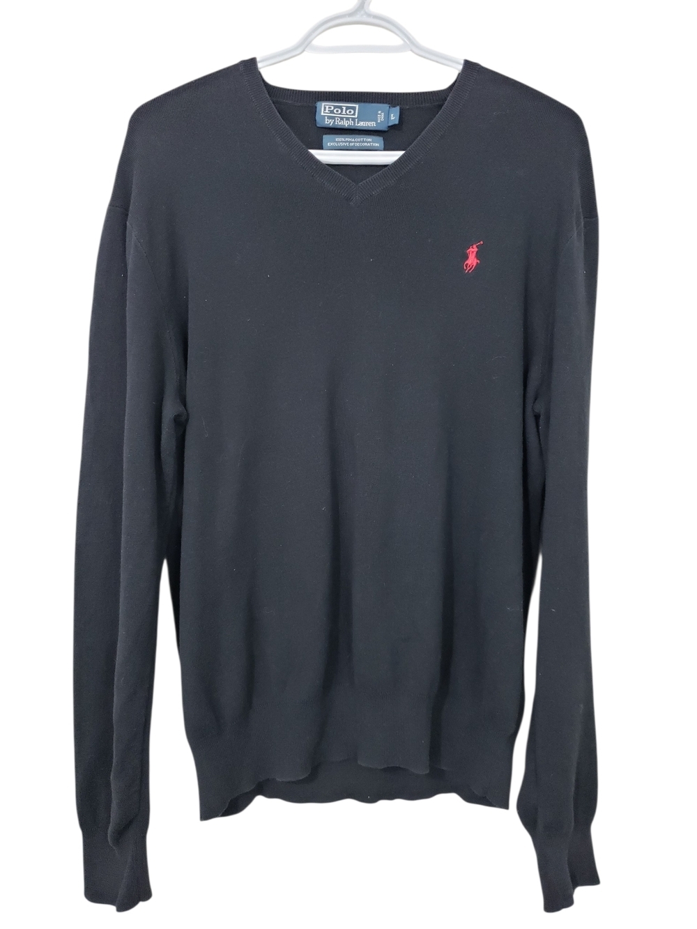 Polo Ralph Lauren Black V-Neck Knit Men's Sweater Size Large